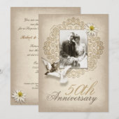 豪華な結婚記念日の招待状 招待状 (正面/裏面)