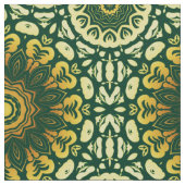 豪華な緑と黄色のバロック様式 ファブリック (クローズアップ)