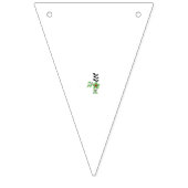 豪華な緑の花に赤い中心、黒い葉。 バンティングフラッグ (第2の旗)