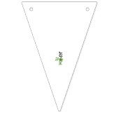 豪華な緑の花に赤い中心、黒い葉。 バンティングフラッグ (第1の旗)