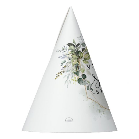 豪華な緑の葉の金ゴールドフレーム甘い16th パーティーハット (左)