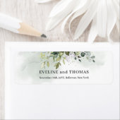 豪華な緑の葉ユーカリのセージ金ゴールド ラベル (インサイチュ)