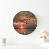 豪華な編集サンセット付き壁時計 ラージ壁時計 (ホーム)