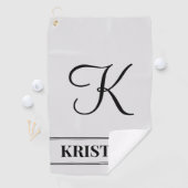 豪華な編集可能な名前とイニシャルゴルフタオル ゴルフタオル (インサイチュ)