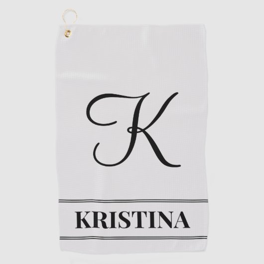 豪華な編集可能な名前とイニシャルゴルフタオル ゴルフタオル (正面)