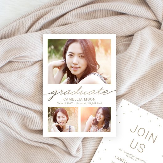 豪華な編集可能な色の卒業式招待状 招待状