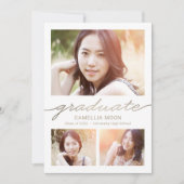 豪華な編集可能な色の卒業式招待状 招待状 (正面)