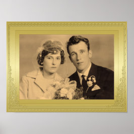 豪華な縁ど金ゴールドフレームカスタム写真 ポスター