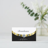 豪華な縁ど金ゴールド白黒イニシャル 名刺 (スタンド正面)