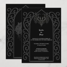 豪華な縁取り ゴシック 結婚式 招待状