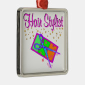 豪華な美容師及び美容師 メタルオーナメント (右)