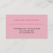 豪華な美容院のアポイントメントのピンク|こんにちは 予約カード (裏面)
