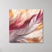 豪華な羽毛：豪華なベージュ、トープ、ピンクス キャンバスプリント (正面)