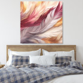 豪華な羽毛：豪華なベージュ、トープ、ピンクス キャンバスプリント (インサイチュ (寝室))