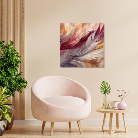 豪華な羽毛：豪華なベージュ、トープ、ピンクス キャンバスプリント