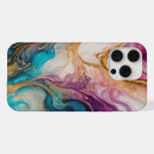 豪華な自然抽象芸術流動的な芸術 iPhoneケース (裏面横)
