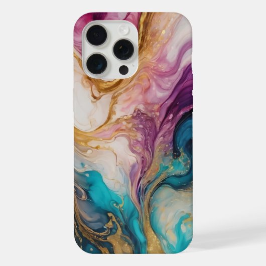 豪華な自然抽象芸術流動的な芸術 iPhoneケース (裏面)