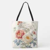 豪華な芍薬のシームレスパターン トートバッグ (裏面)
