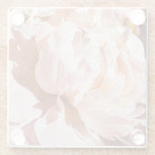 豪華な芍薬の花の背景 ガラスコースター (裏面)