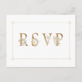 豪華な花のウェディングRSVPソングリクエスト招待状 インビテーションポストカード (正面)