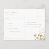 豪華な花のウェディングRSVPソングリクエスト招待状 インビテーションポストカード (裏面)