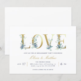 豪華な花のエンゲージメントパーティー招待状 招待状