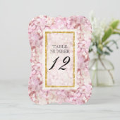 豪華な花のゴールドのテーブル番号 招待状 (スタンド正面)