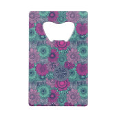 豪華な花のスタイリッシュで明るいパターン クレジットカード栓抜き (裏面)