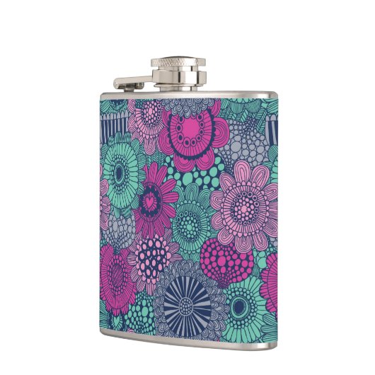 豪華な花のスタイリッシュで明るいパターン フラスク (左)
