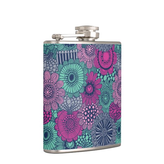 豪華な花のスタイリッシュで明るいパターン フラスク (右)