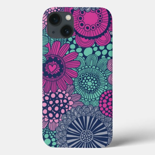豪華な花のスタイリッシュで明るいパターン Case-Mate iPhoneケース (裏面)