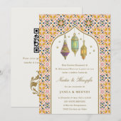 豪華な花のデザインのティーライト めんでの儀式 招待状 (正面/裏面)