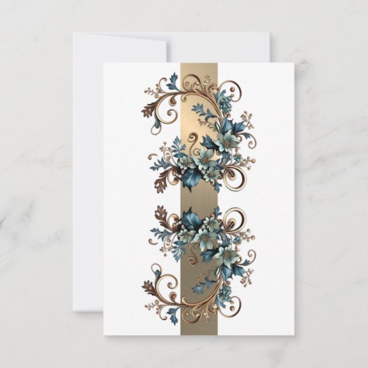 豪華な花の優雅さ 出欠確認 招待状 (裏面)