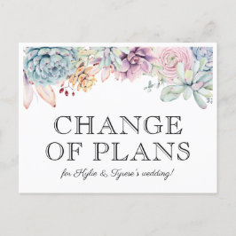 豪華な花の新しい結婚式の日程変更のお知らせ 案内ポストカード