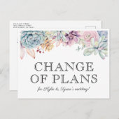 豪華な花の新しい結婚式の日程 案内ポストカード (正面/裏面)