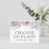 豪華な花の新しい結婚式の日程 案内ポストカード (スタンド正面)