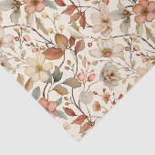 豪華な花の柄とアイボリー背景 薄葉紙 (詳細)