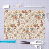 豪華な花の柄とアイボリー背景 薄葉紙 (クラフト)