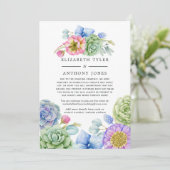 豪華な花の縮小された結婚式のゲストリスト 案内状 (スタンド正面)