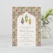 豪華な花の装飾のティーライト メンディ式 招待状 (スタンド正面)