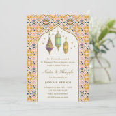 豪華な花の装飾のティーライト メンディ式 招待状 (スタンド正面)