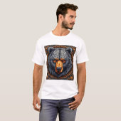 豪華な花の装飾の熊 Tシャツ (正面フル)