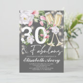 豪華な花の30歳誕生日パーティー 招待状 (スタンド正面)
