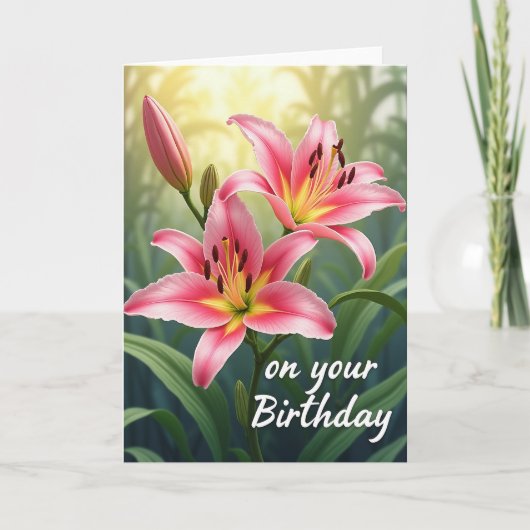 豪華な花びらの誕生日カード カード (正面)
