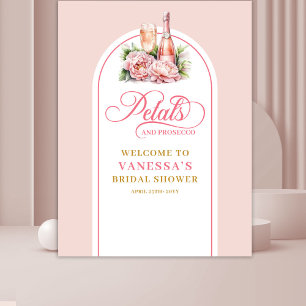 豪華な花弁とプロセッコのパーティー写真用背景 タペストリー