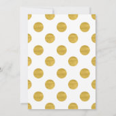 豪華な花柄のゴールドストライプのブライダルシャワー 招待状 (裏面)