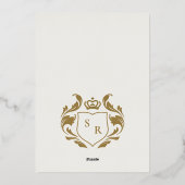 豪華な花柄のティーライト メンディセレモニー 箔招待状 (裏面)