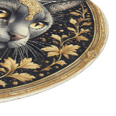豪華な花柄の金色の装飾が施された威厳ある猫 カッティングボード (角)