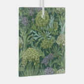 豪華な花模様に大きな金色の花 ガラスオーナメント (正面右)