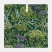 豪華な花模様に大きな金色の花 ガラスオーナメント (裏面)